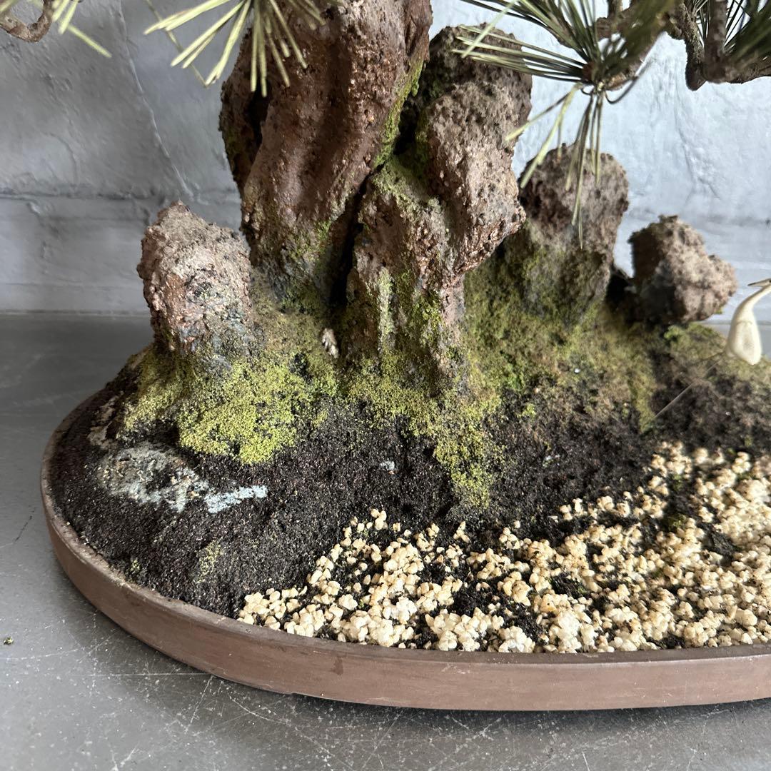 フェイク！中型盆栽 苔と土の植え込みの鉢