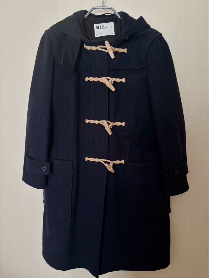 MHL. エムエイチエル　ダッフルコート ネイビー サイズII
