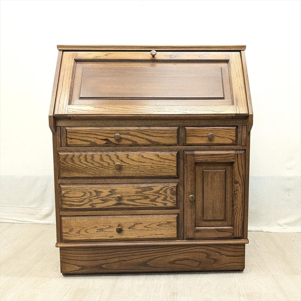 キャピック　ナラ　ライティングデスク　ライティングビューロー　鏡台　机　デスク