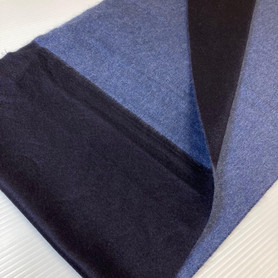 PIACENZA イタリア製　カシミア＆シルクマフラー　ブルー系