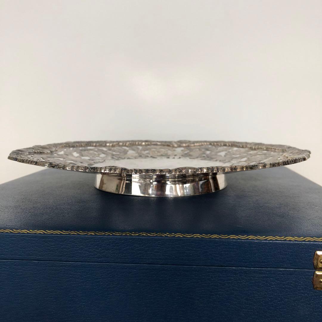 マッピン＆ウェッブ　純銀製　透かし＆カービング　コンポート　ディッシュ　シルバー