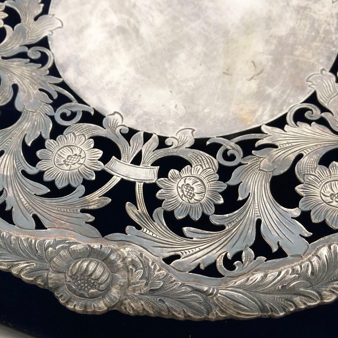 マッピン＆ウェッブ　純銀製　透かし＆カービング　コンポート　ディッシュ　シルバー