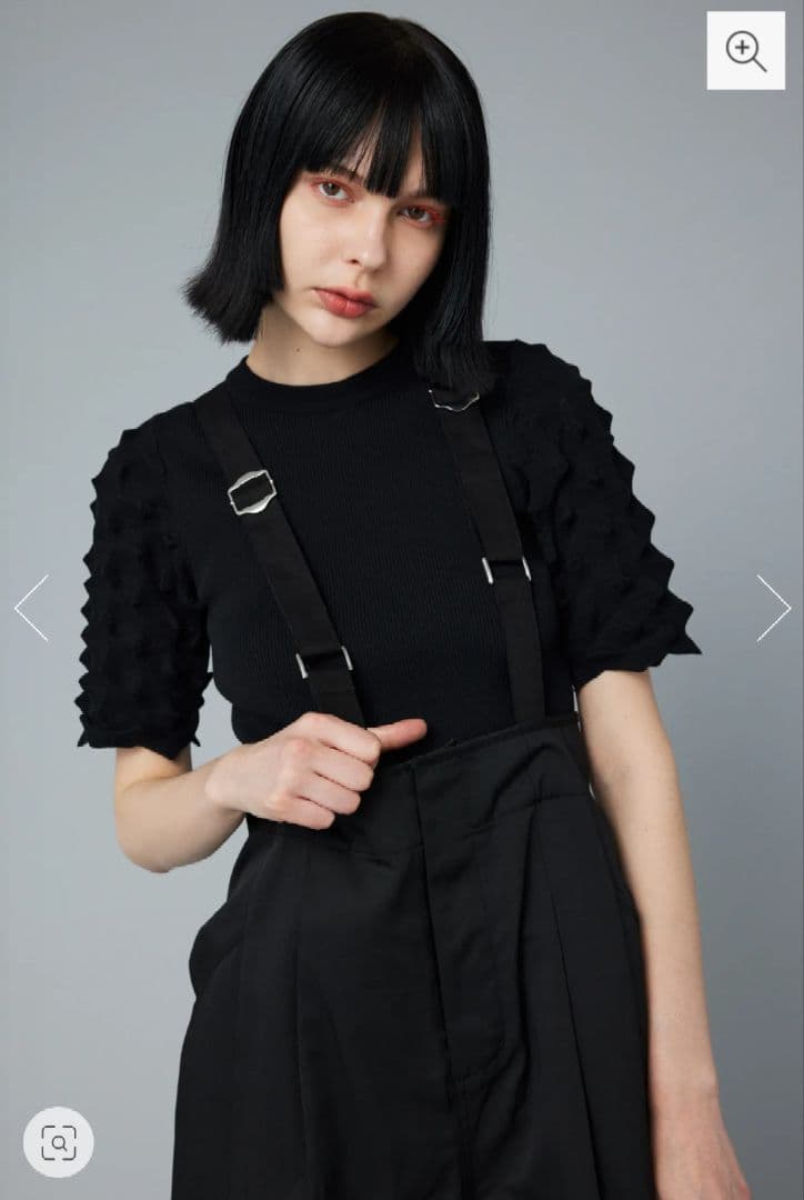 ヘリンドットサイ サスペンダーパンツ サロペットパンツ 黒