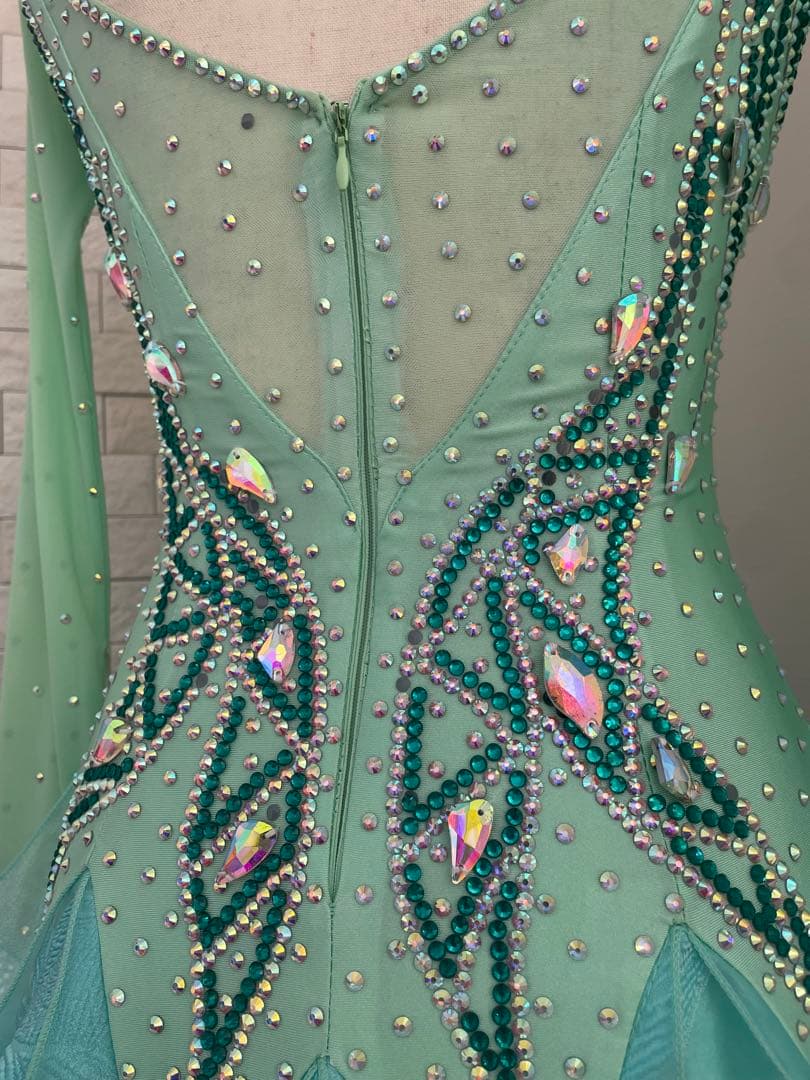 社交ダンス　スタンダードドレス⭐️ミントグリーンドレス