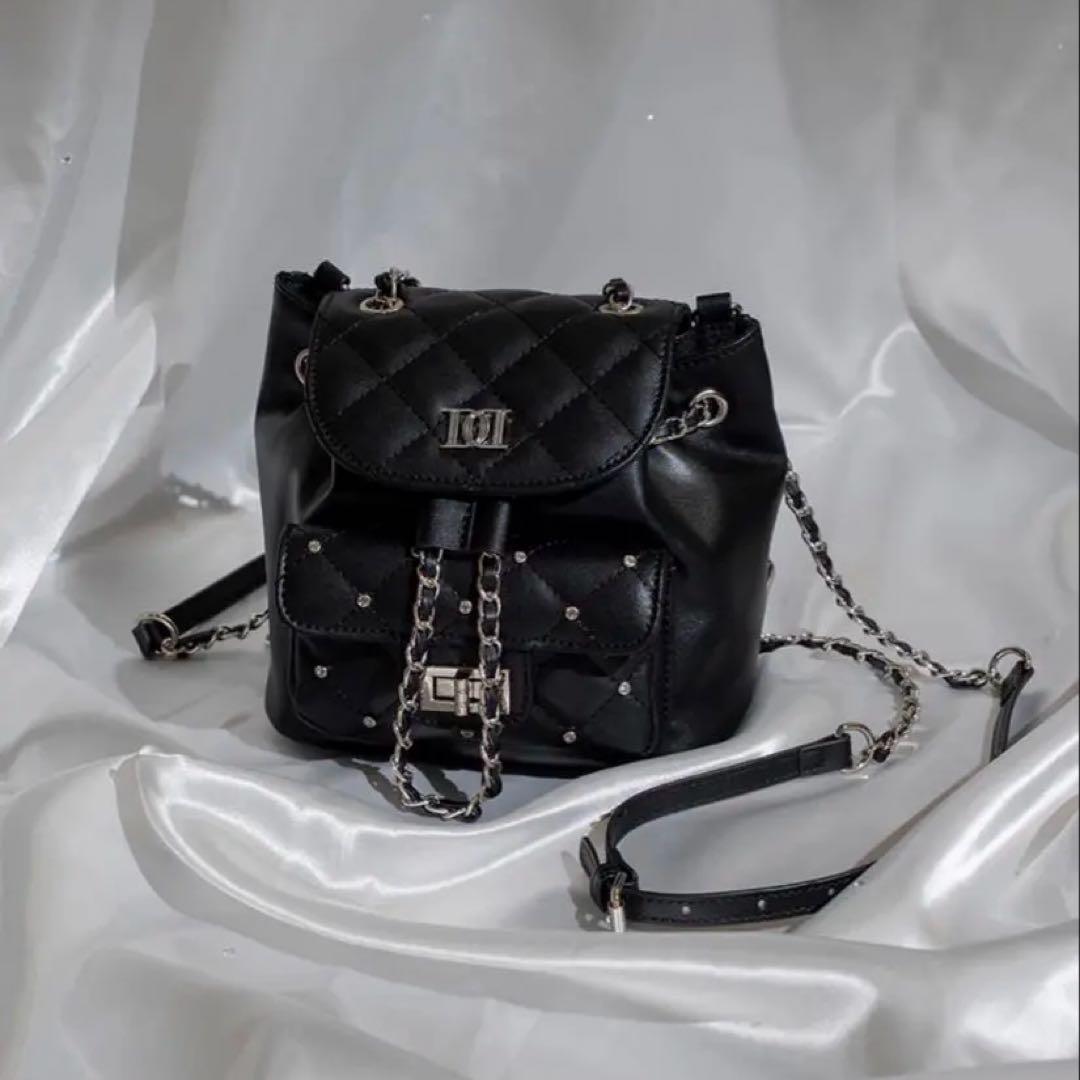 本日限定価格❣️ダーリッチキルティングビジューミニリュックBLK