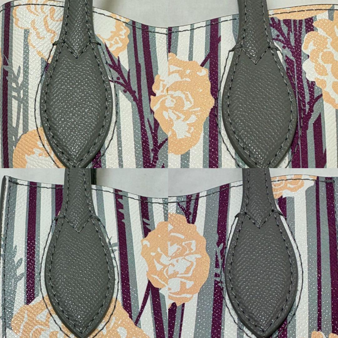 【未使用級】フルラ 2way エラ ハンドバッグ レザー 手提げ 斜め掛け 花柄