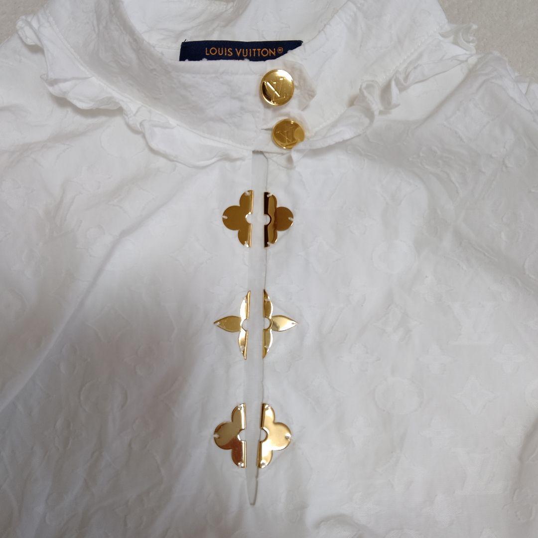 LOUISVUITTON ルイヴィトンモノグラム フリルブラウス42サイズ