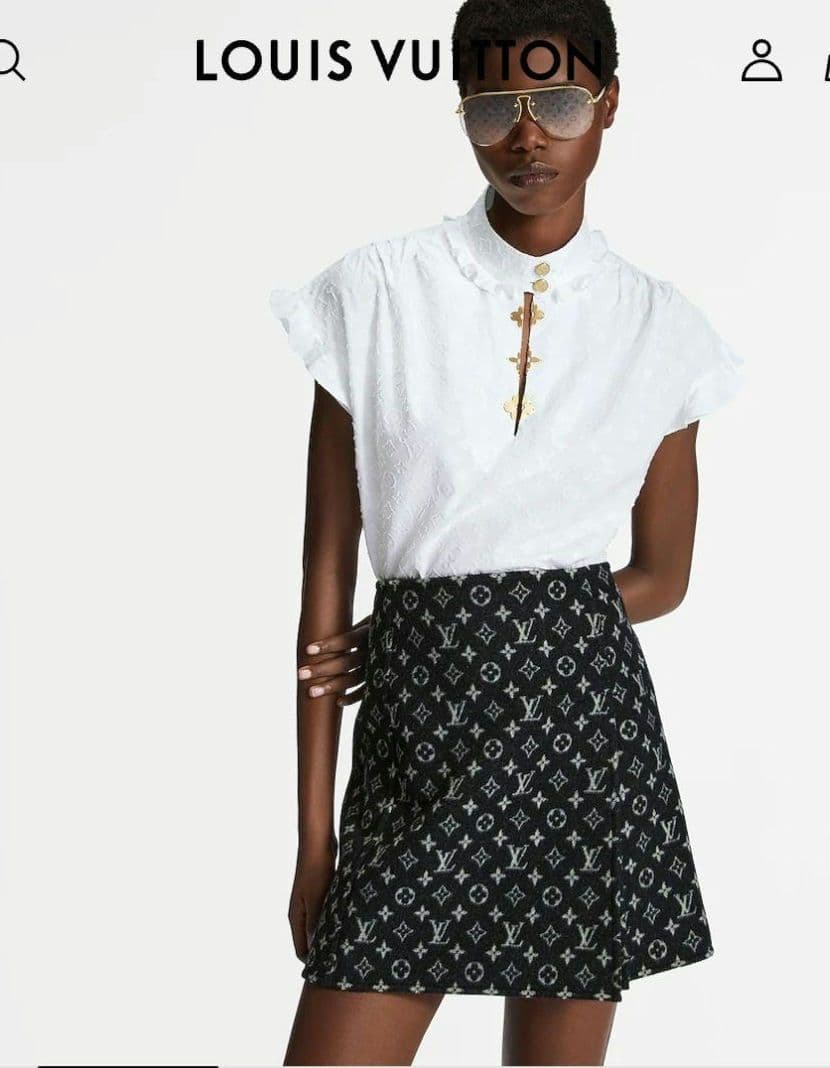 LOUISVUITTON ルイヴィトンモノグラム フリルブラウス42サイズ