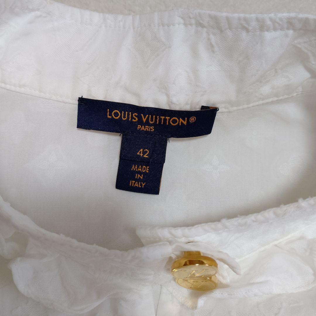LOUISVUITTON ルイヴィトンモノグラム フリルブラウス42サイズ