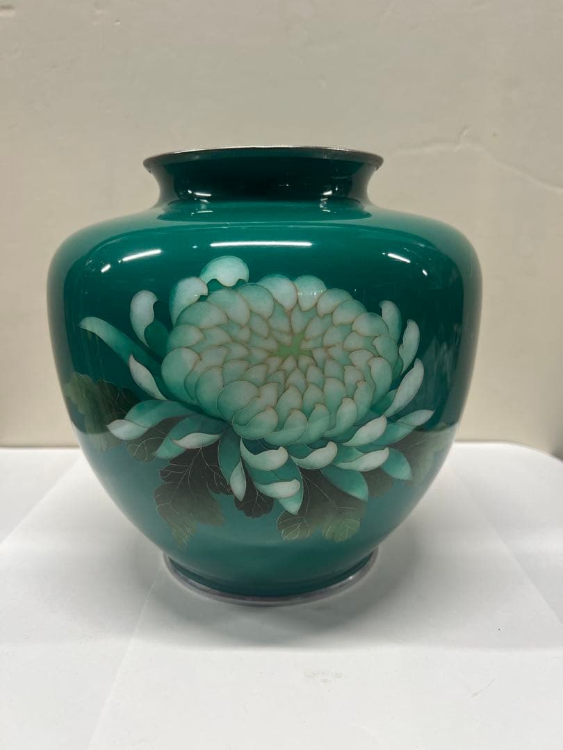 七宝焼　七宝花瓶（菊のデザイン）送料込み