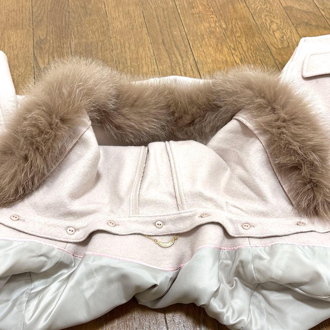 【Rose Tiara】フォックスファー付きリボン金具コート（42）【未着用品】