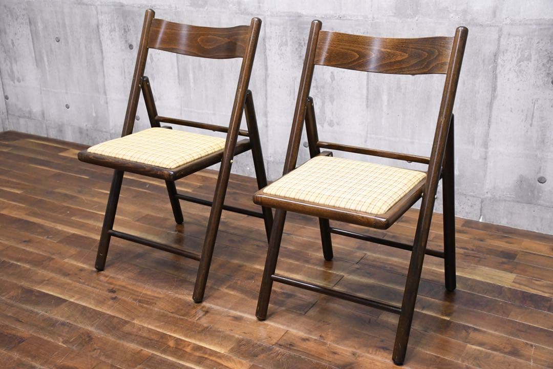 EFK75 ルーマニア製 フォールディングチェア 2脚セット ベントウッドチェア