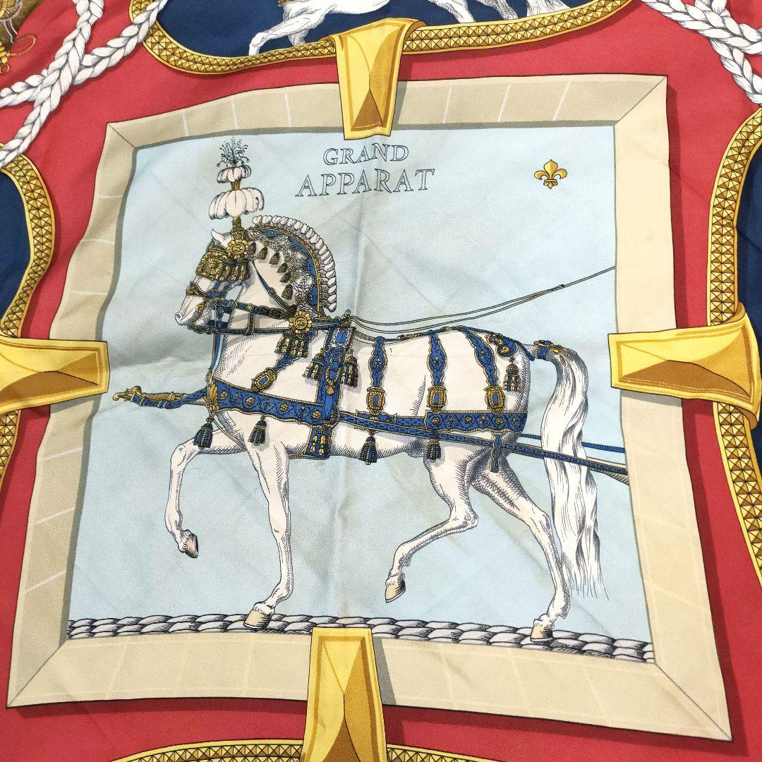 エルメス カレ90 GRAND APPARAT 盛装の馬 スカーフ シルク
