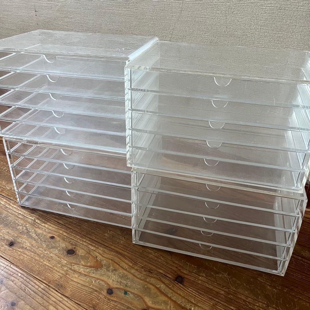 ロゼ 無印良品 重なるアクリルケース5段 4つセット