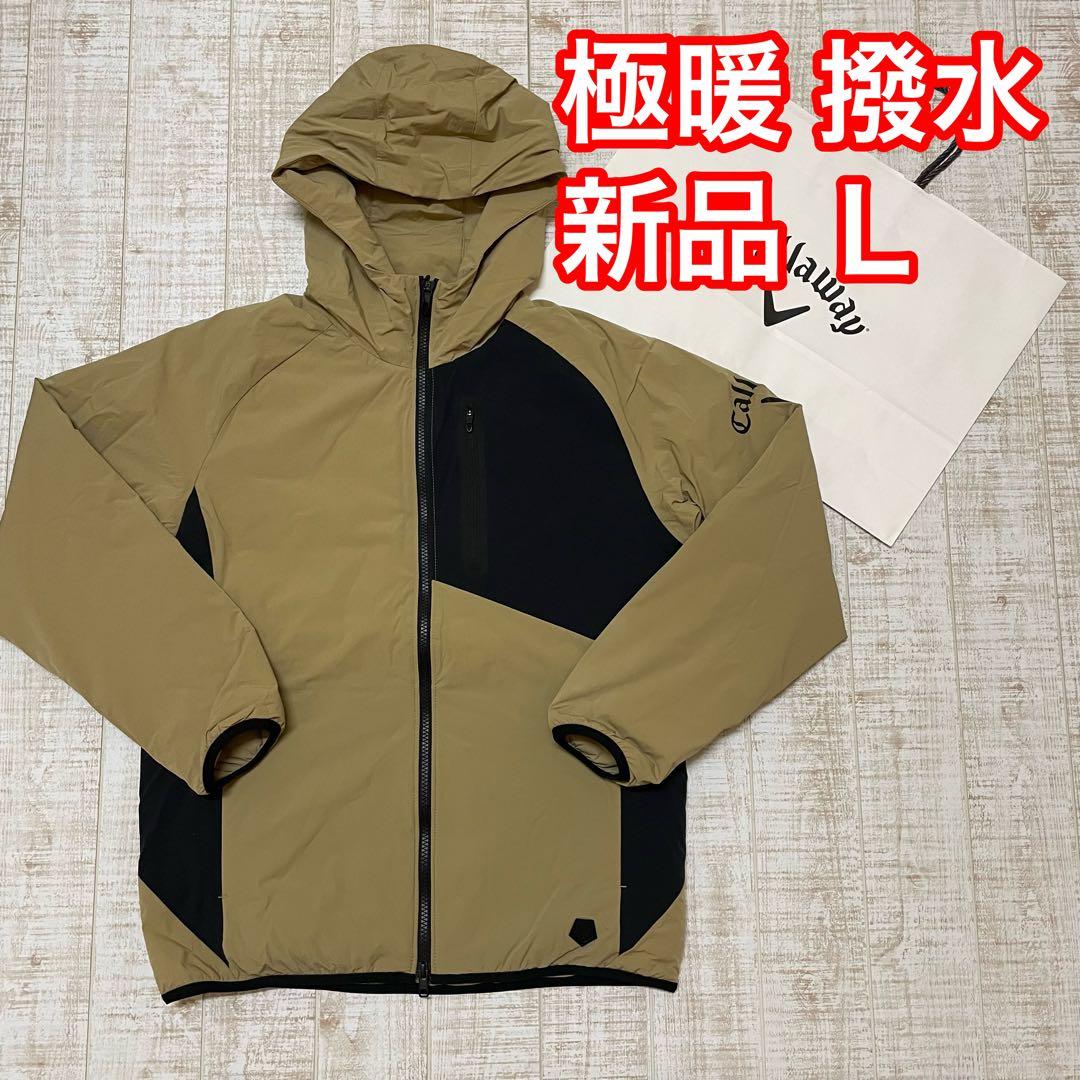 新品 キャロウェイ 長袖ブルゾン 中綿 撥水 フード付き ベージュ Lサイズ