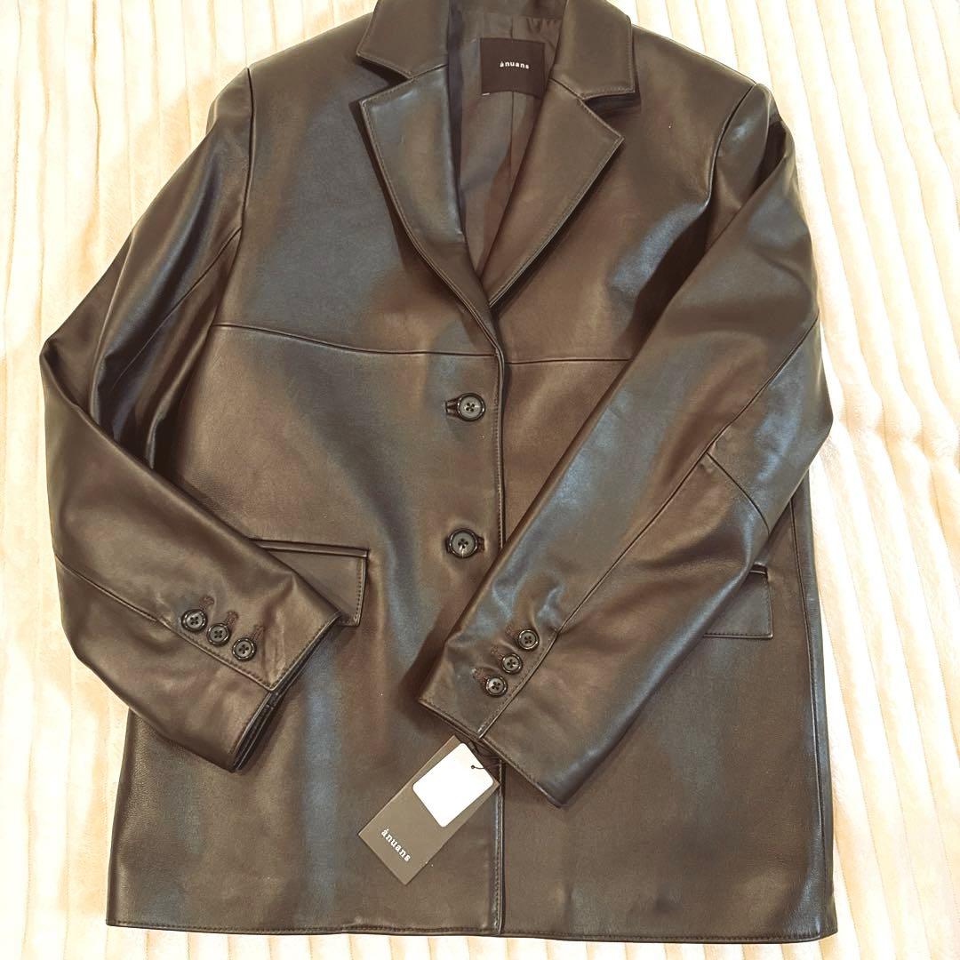 完売新品アニュアンスanuansダークブラウン レザージャケット1/S送料無