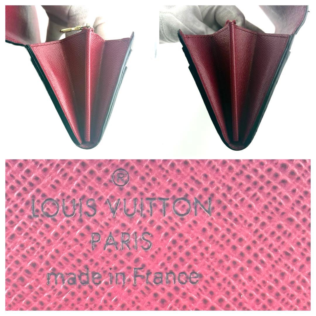 新型ポルトフォイユサラ ルイヴィトン モノグラム フューシャ 二つ折り長財布