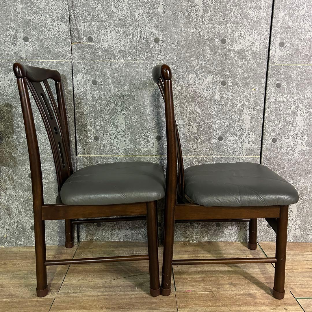 ꧁SEF家具꧂ダイニングテーブル&レザーチェア4脚セット