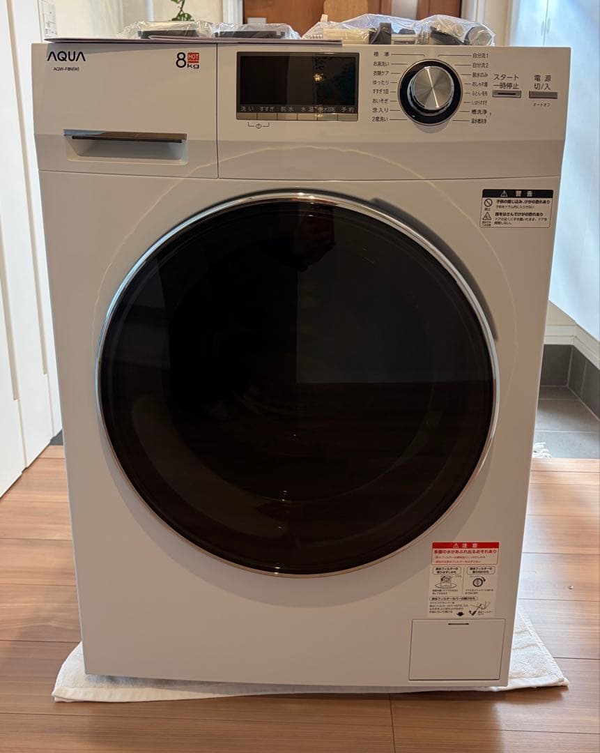 AQUA ドラム式電気洗濯機 8kg ホワイト AQW-F8N