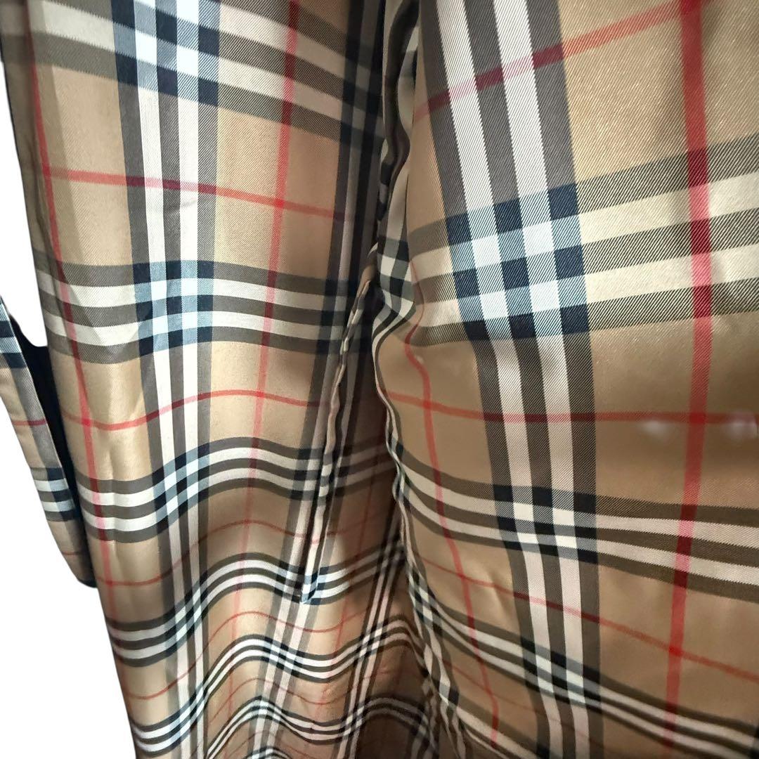 BURBERRY ガウンコート ノバチェック カシミヤ混 ネイビー XL