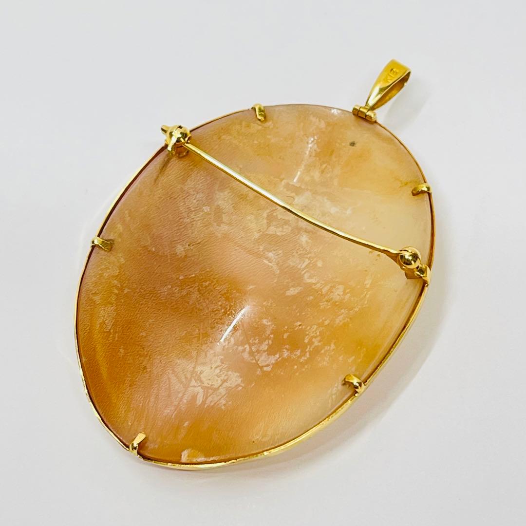 カメオK18大振りブローチとペンダント2way