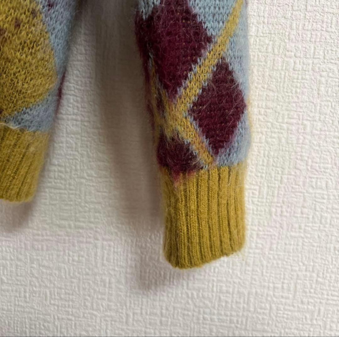 Needles（ニードルス）モヘアカーディガン　アーガイル