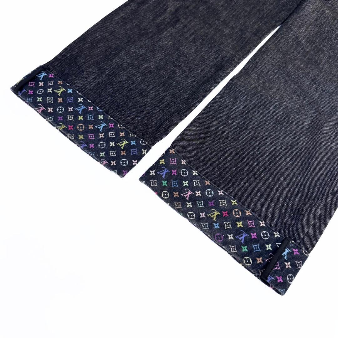 専用 ルイヴィトン モノグラムマルチ サブリナ丈 デニム ブラック×マルチ 42