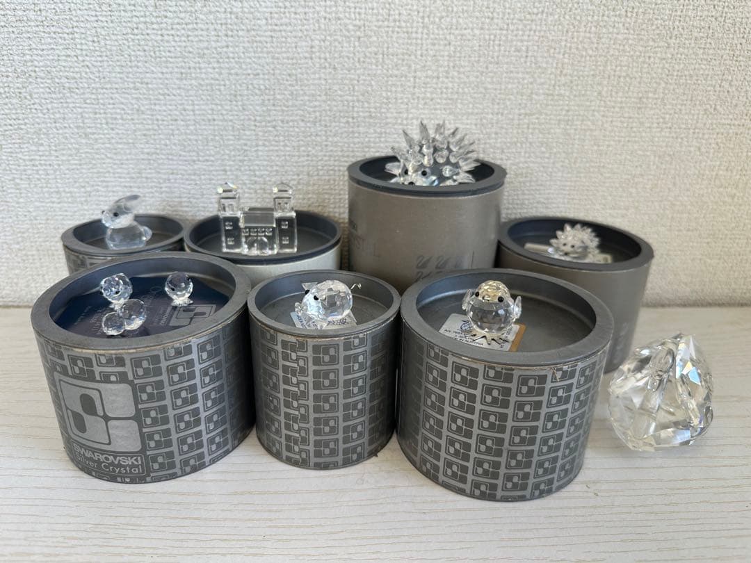 スワロフスキー スワン ハリネズミ ブタ ウサギ 小鳥 城など 8点