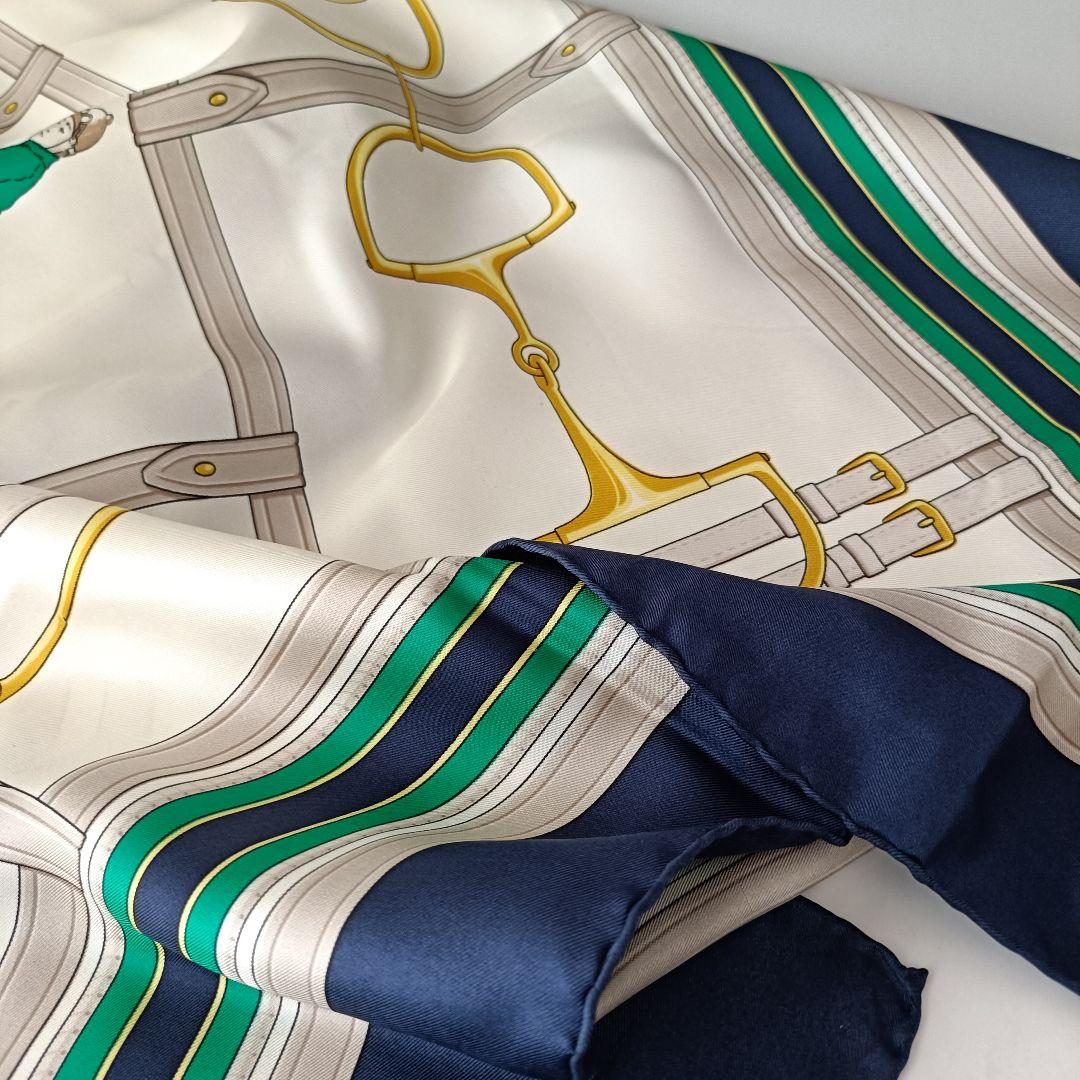 CELINE セリーヌ シルクスカーフ 大判 イタリア製 ジョッキー 馬柄