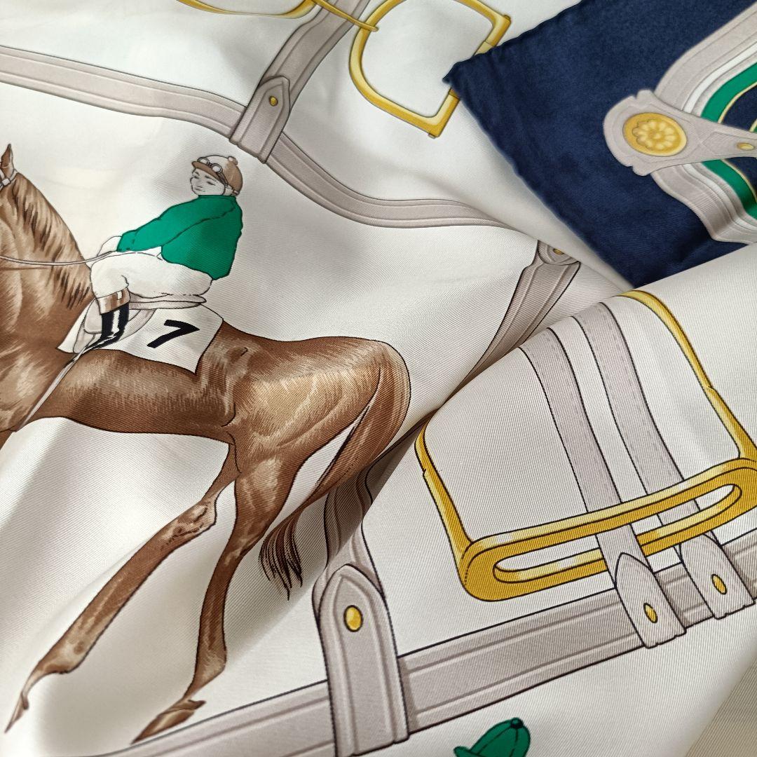 CELINE セリーヌ シルクスカーフ 大判 イタリア製 ジョッキー 馬柄