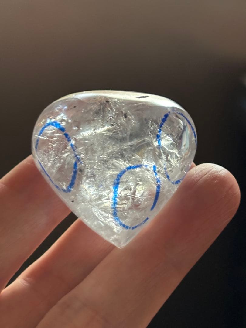 水入り水晶　流砂入り水晶　エレスチャル　43g エンハイドロ　ハート型