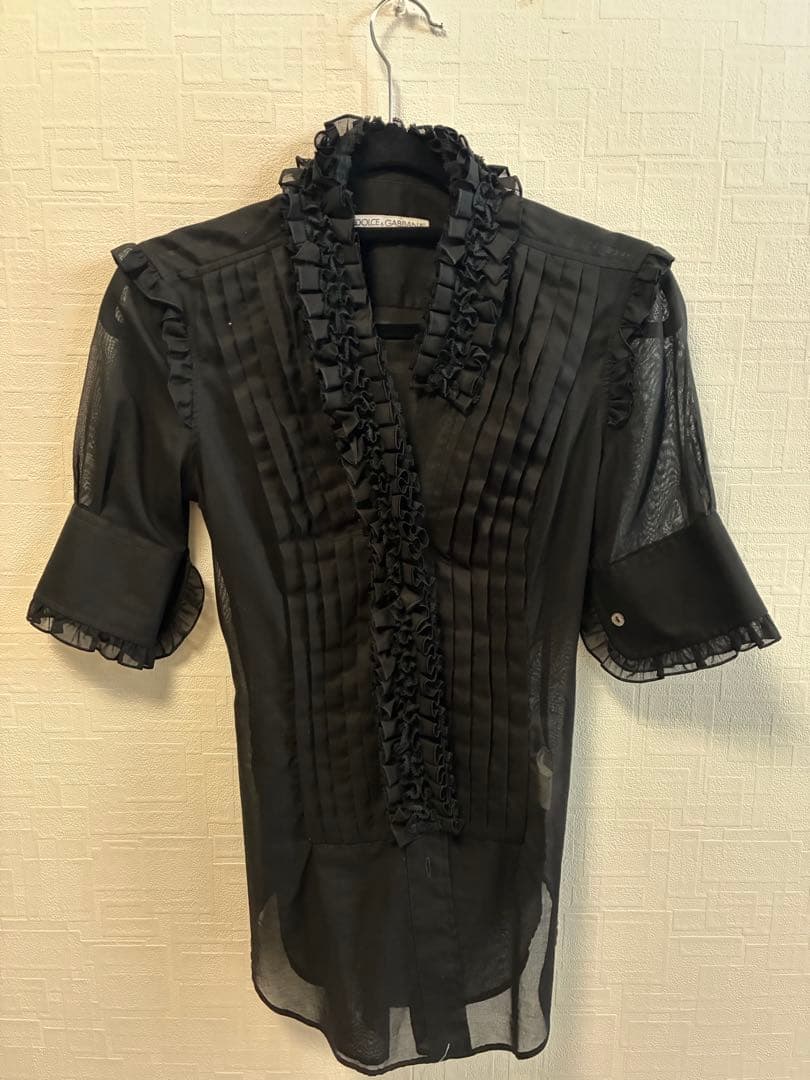 Dolce & Gabbana ブラック フリルブラウス