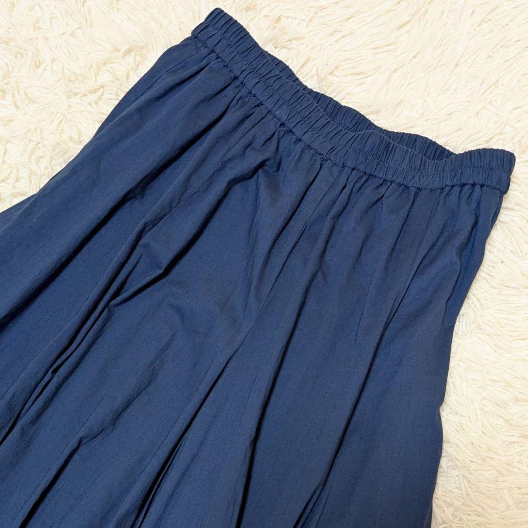 ミズイロインド 2023年モデル 洗える ボリュームフレアスカート ブルー