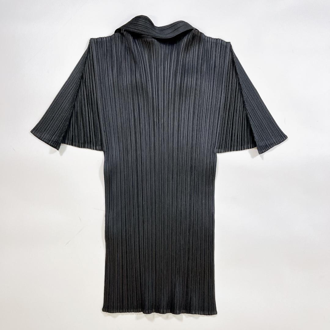 美品 イッセイミヤケ プリーツプリーズ 半袖 ブラウス シャツ 4 XL 黒