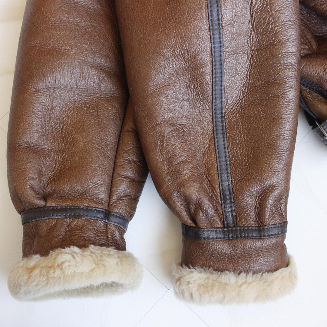 B-3 ムートンジャケット Lサイズ ラムレザー ボア ブラウン