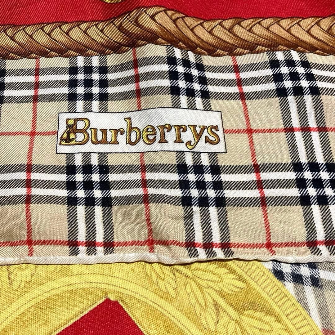 90s Burberrys ヴィンテージ シルクスカーフ ノバチェック 馬具柄