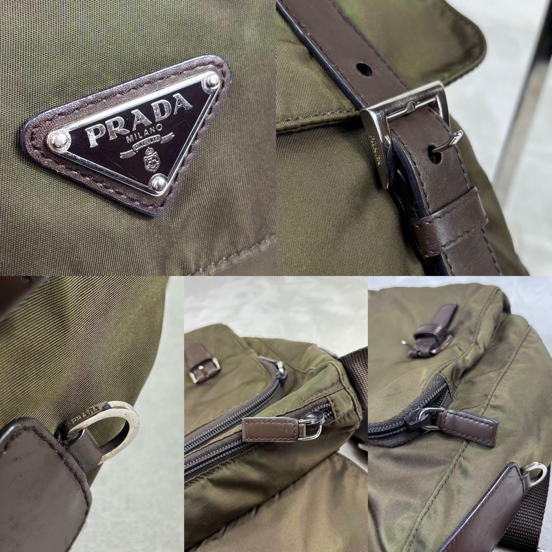 PRADA プラダ ナイロン メッセンジャーバッグ ショルダーバッグ カーキ