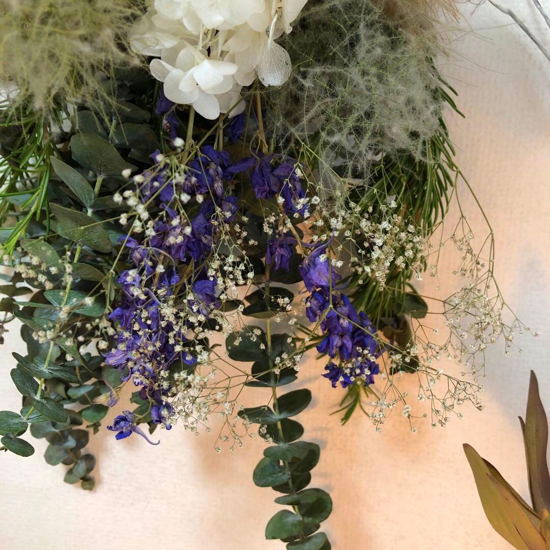 ドライフラワー　ユーカリたっぷり季節のスワッグ ❤︎54㎝❤︎ グリーンインテリア