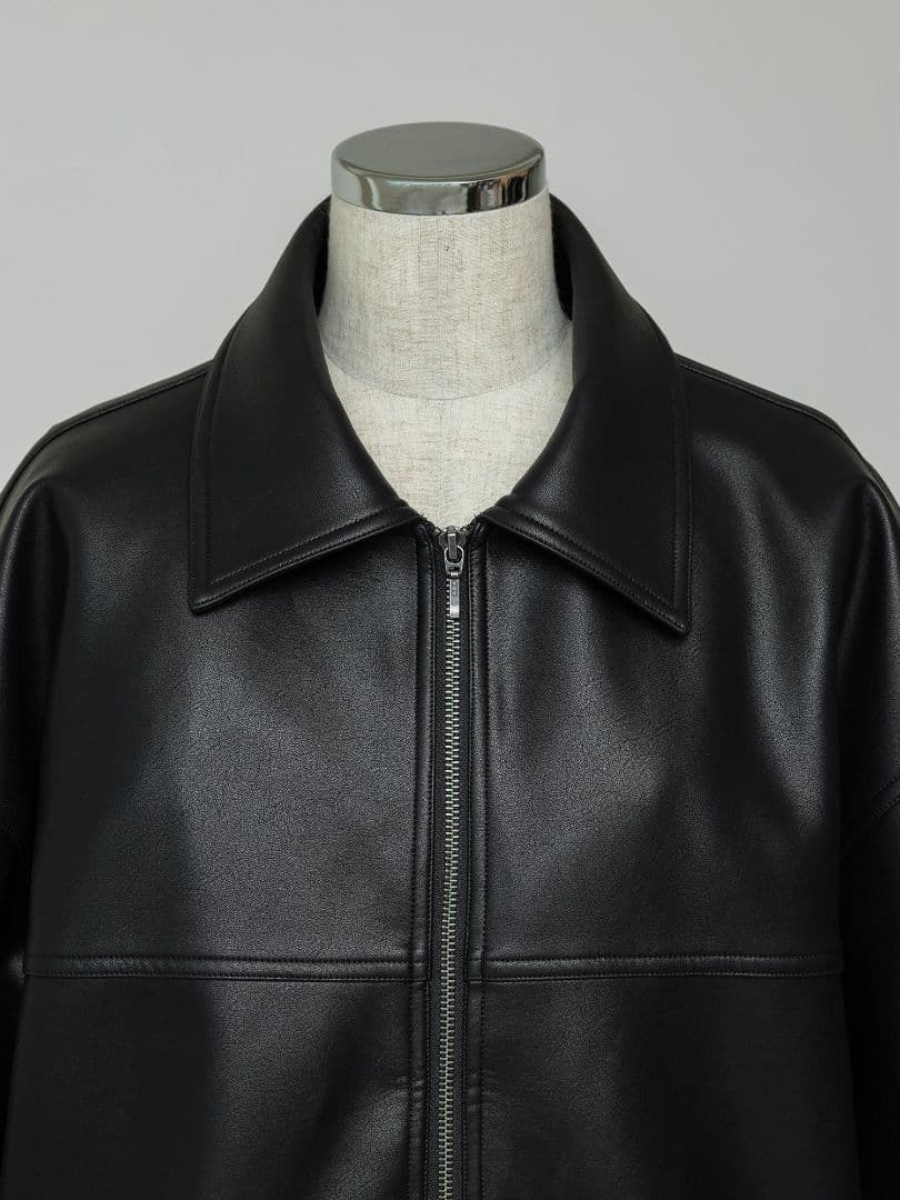 crewre クルーレ フェイクレザージップブルゾン ブラック　サイズ2