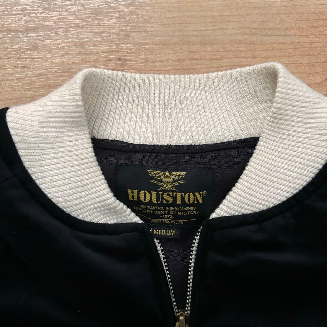 【HOUSTON】スカジャン　アラスカ　Mサイズ　別珍　黒