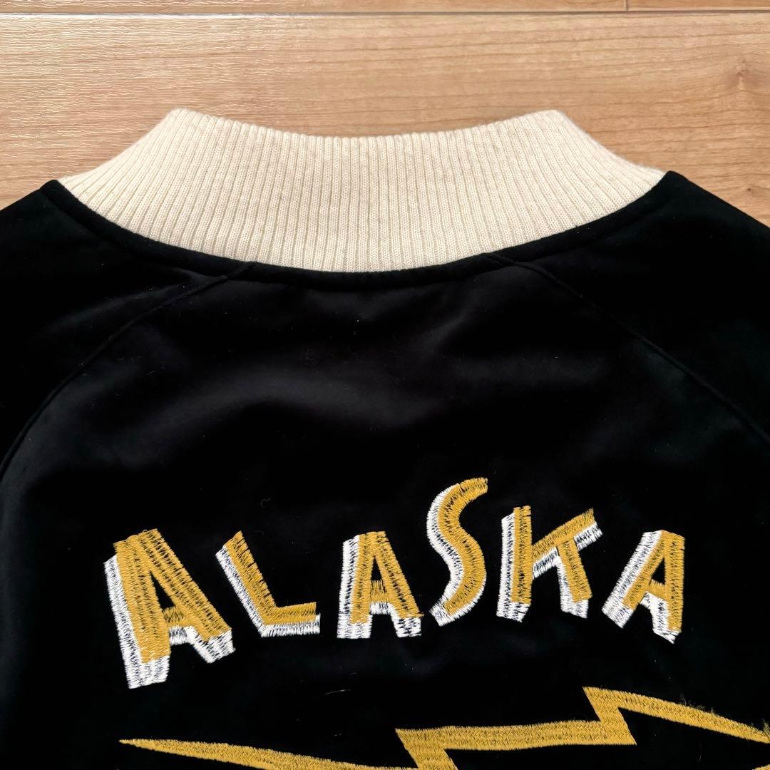 【HOUSTON】スカジャン　アラスカ　Mサイズ　別珍　黒