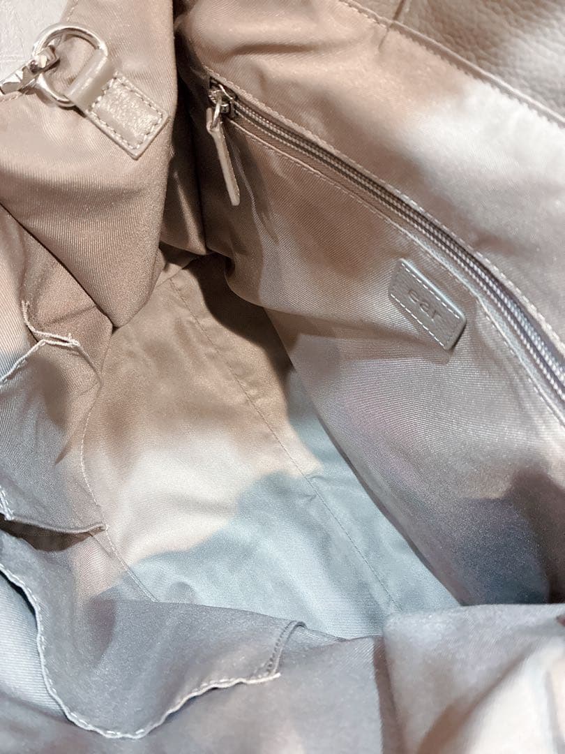 【美品】ear PAPILLONNER 立体ポケットトートバッグ　牛革　グレー