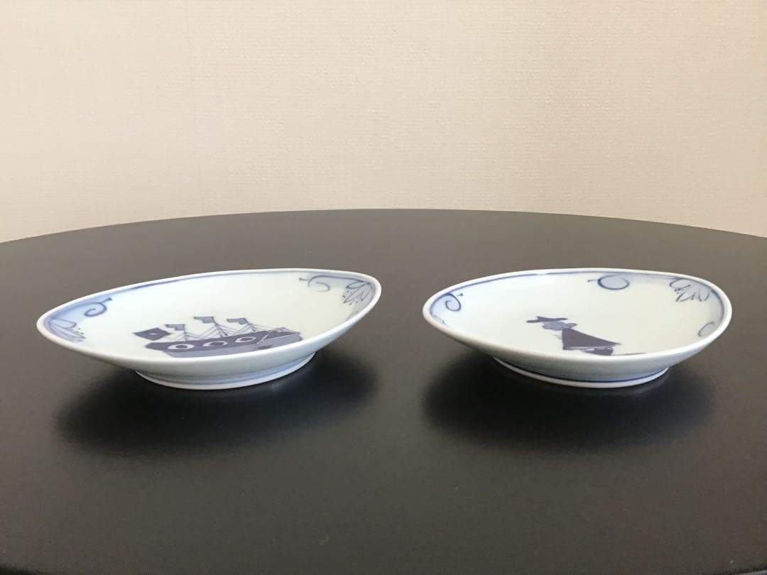 有田焼しん窯 青花　舟型大鉢2 小楕円2