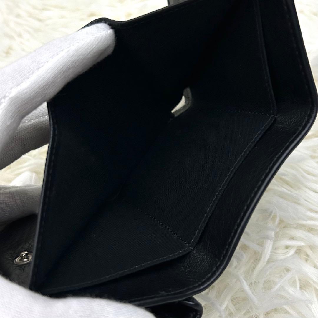 【極美品】BALENCIAGA ペーパーミニウォレット 三つ折り財布 ブラック