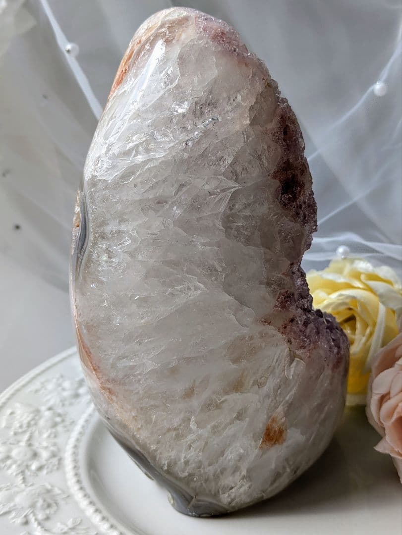 希少　高品質　♡ピンクアメジスト♡　瑪瑙　タワー　花　ピンク　天然石