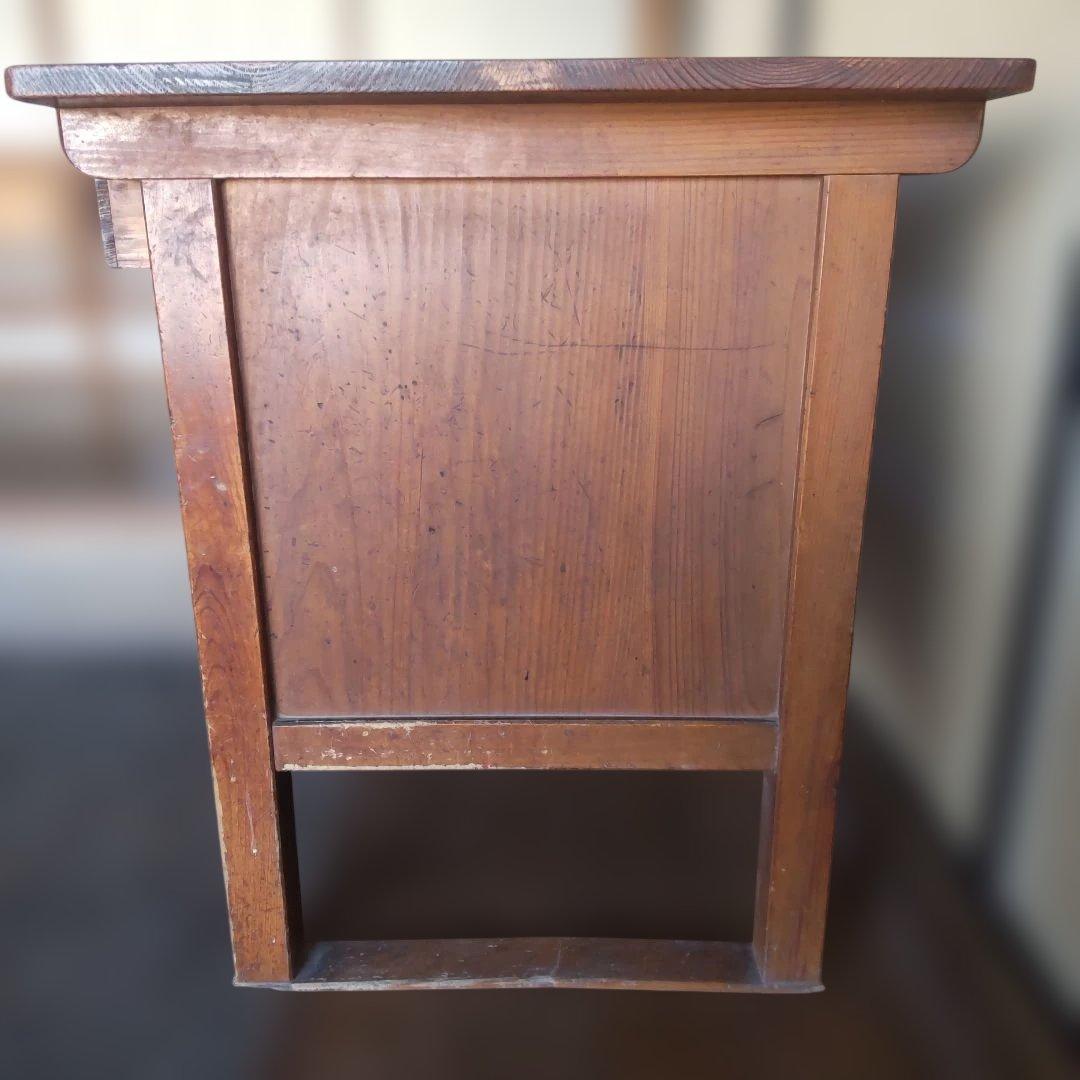 レトロ　事務机　天板一枚板使用　縦58cm横85cm高さ70cm