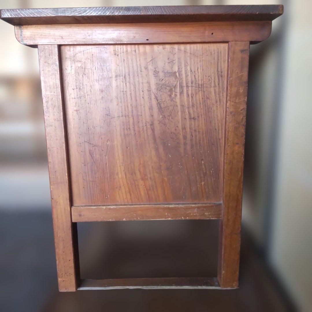 レトロ　事務机　天板一枚板使用　縦58cm横85cm高さ70cm