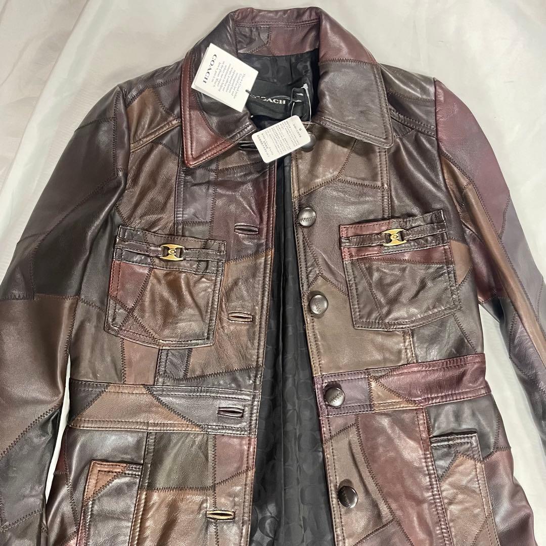 ◯未使用タグ付き COACH レザーコート Sサイズ