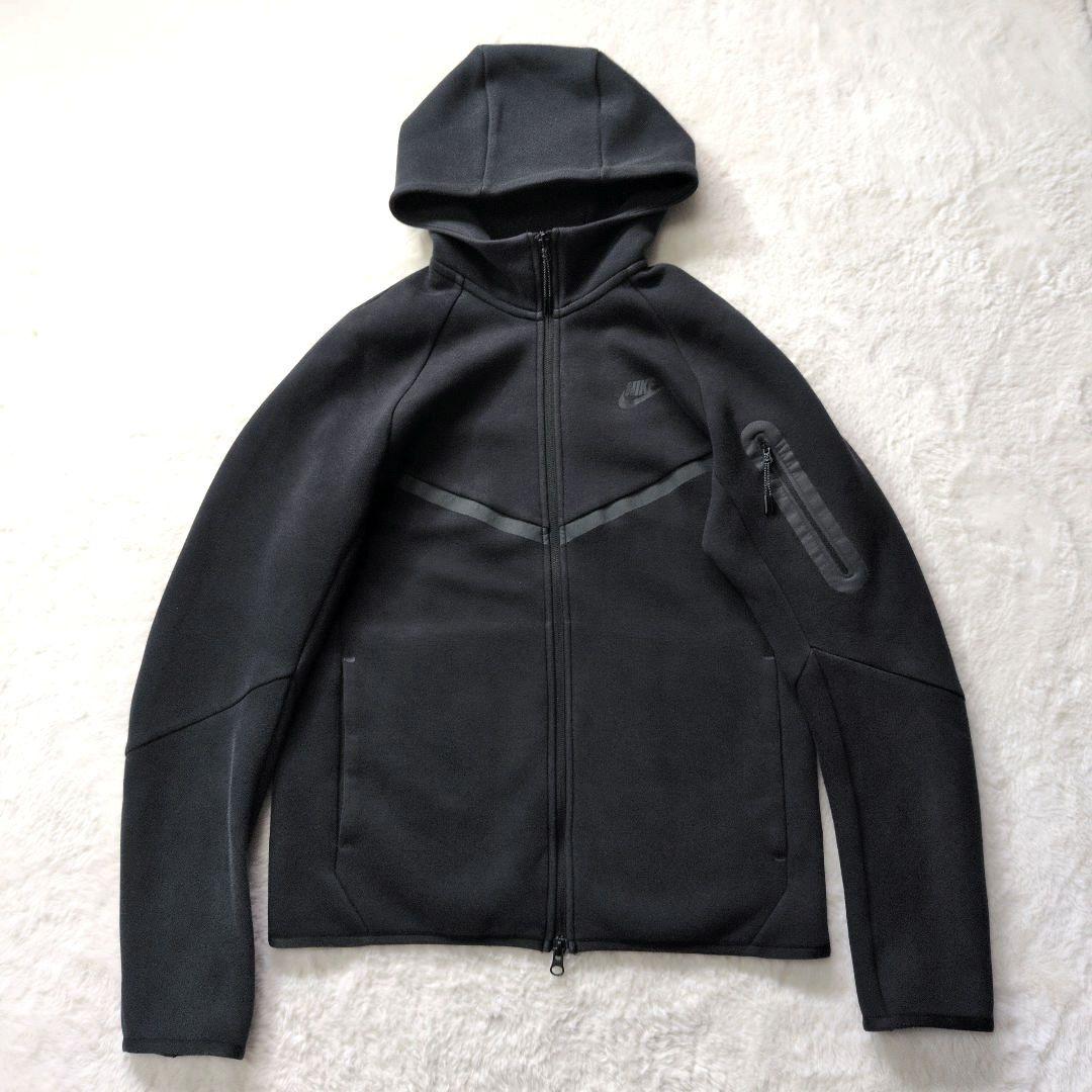 【希少】NIKE ナイキ テックフリース パーカー 赤タグ S 黒