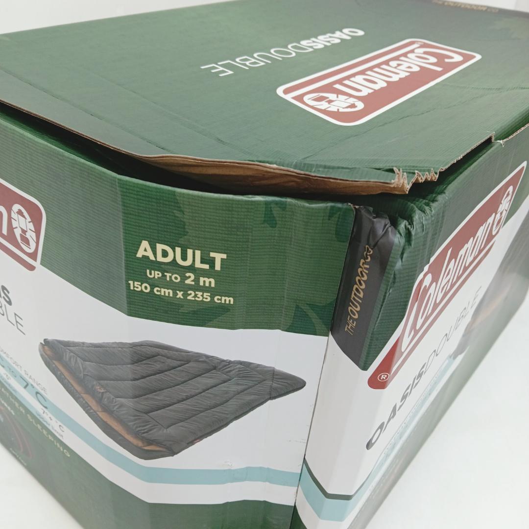 10m1967h4p 未使用 寝袋 オアシスダブル コールマン ブラウン 2人用